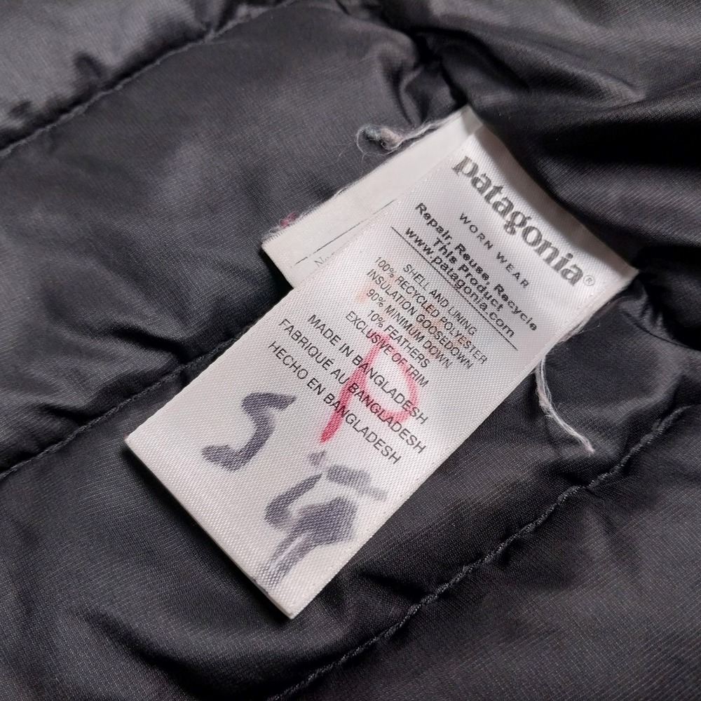 Patagonia Jacket Mens Small Black Down Sweater Hoody Insulated Full Zip Hiking - Picture 7 of 16
